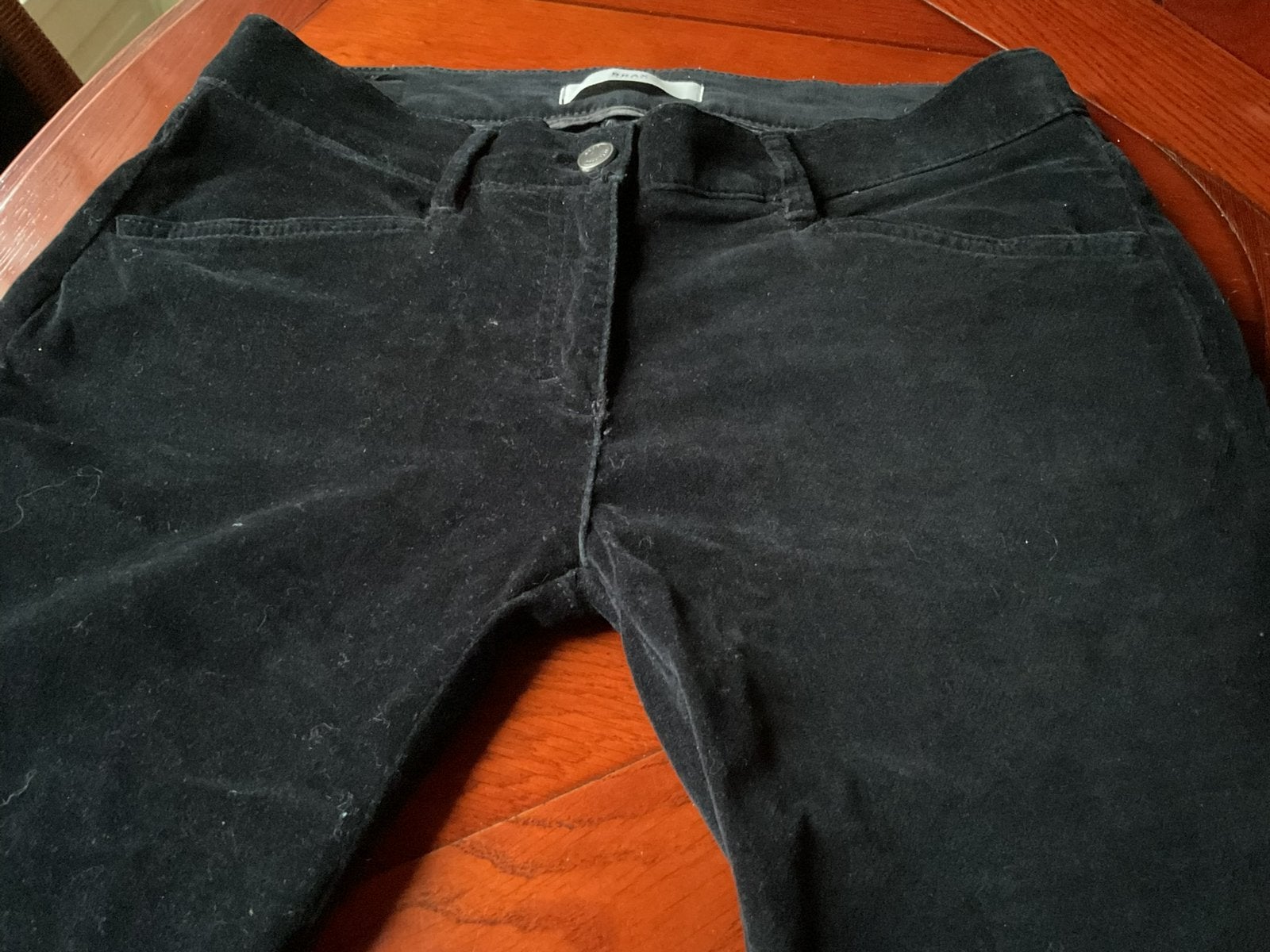 MOOIE EENMALIG GEDRAGEN BRAX FLUWELEN PANTALON MT 36, Zwart, Zo goed als nieuw, Maat 36 (S), Lang