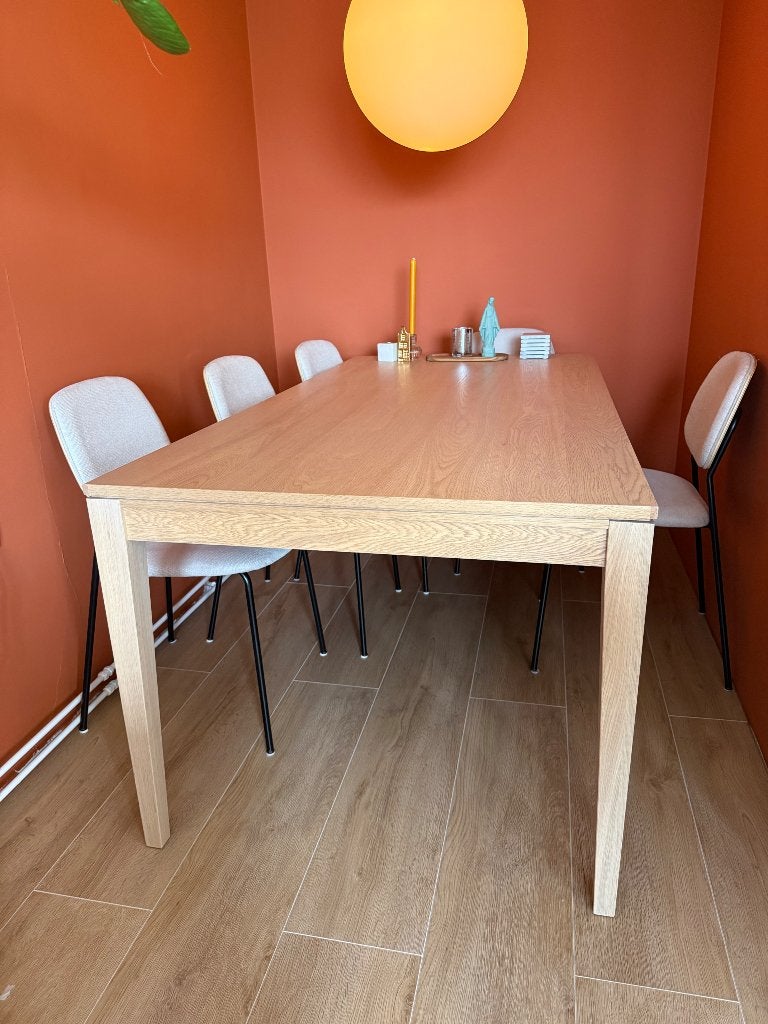Massieve eettafel 180x90, Huis en Inrichting, Ophalen, Gebruikt, Eikenhout, 50 tot 100 cm