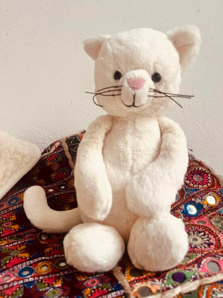Jellycat bashful cream kitten retired, Jellycat, Wit, Verzenden, Overige karakters
