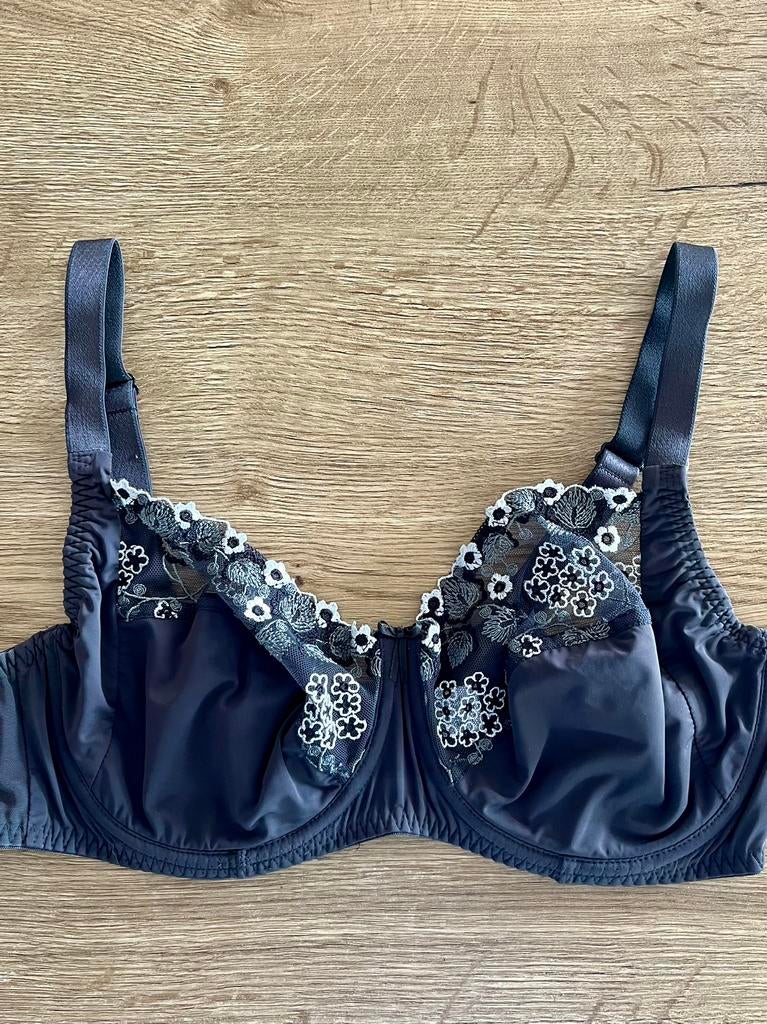 Prima donna 80D full cup grijs ecru borduur, Kleding | Dames, Ondergoed en Lingerie, Verzenden, BH, Grijs