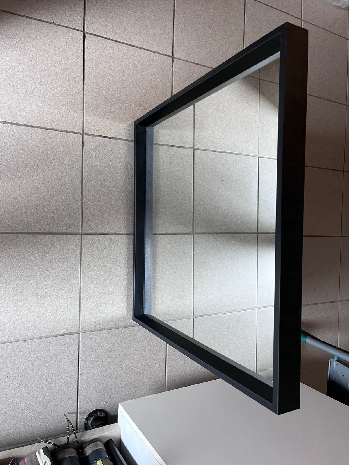 IKEA Nissedal spiegel 65x65 zwart, Raamkozijn, Zo goed als nieuw, Hout, Ophalen