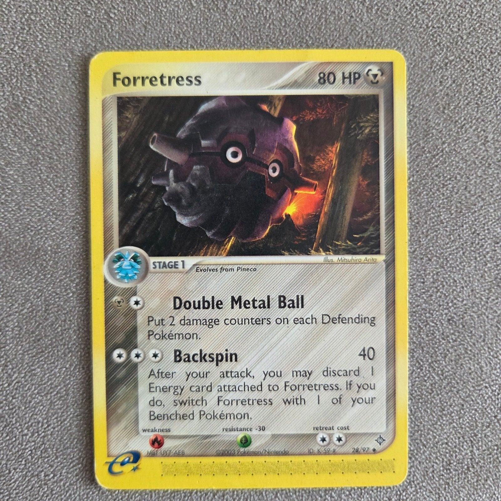 Pokemon Kaart Forretress 28/97 ex Dragon, Ophalen of Verzenden, Zo goed als nieuw, Losse kaart