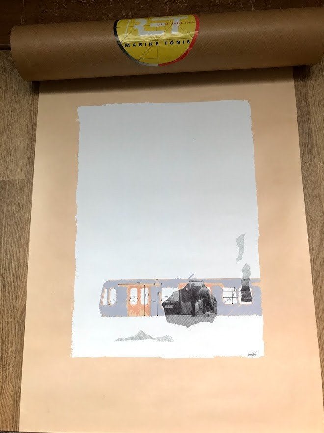 Originele RET Metro Poster 1986 - Marike Tönis. Met koker., Ophalen of Verzenden