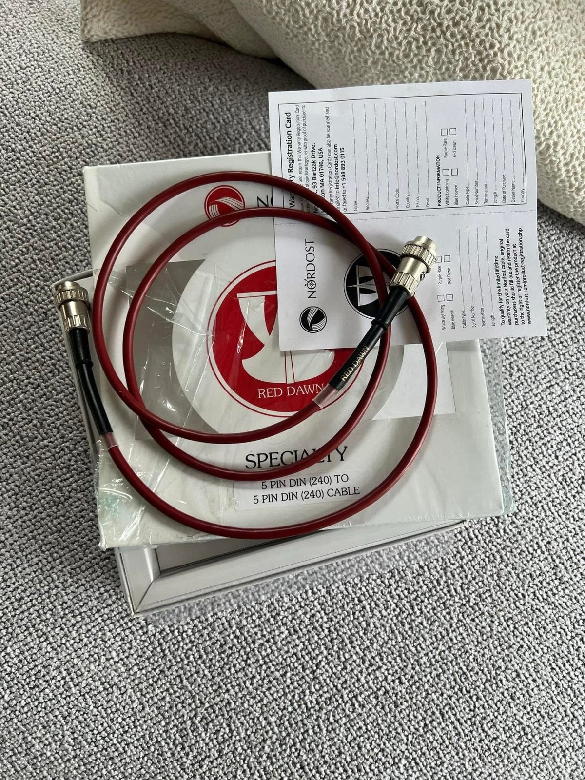Naim NORDOST RED DAWN 240* Aansluitkabel, Ophalen of Verzenden, Zo goed als nieuw, Minder dan 2 meter, Interlink-kabel
