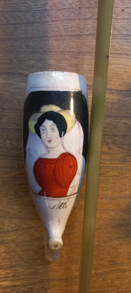 Antieke pijpenkop Stummel  Portret Lotte, Ophalen of Verzenden