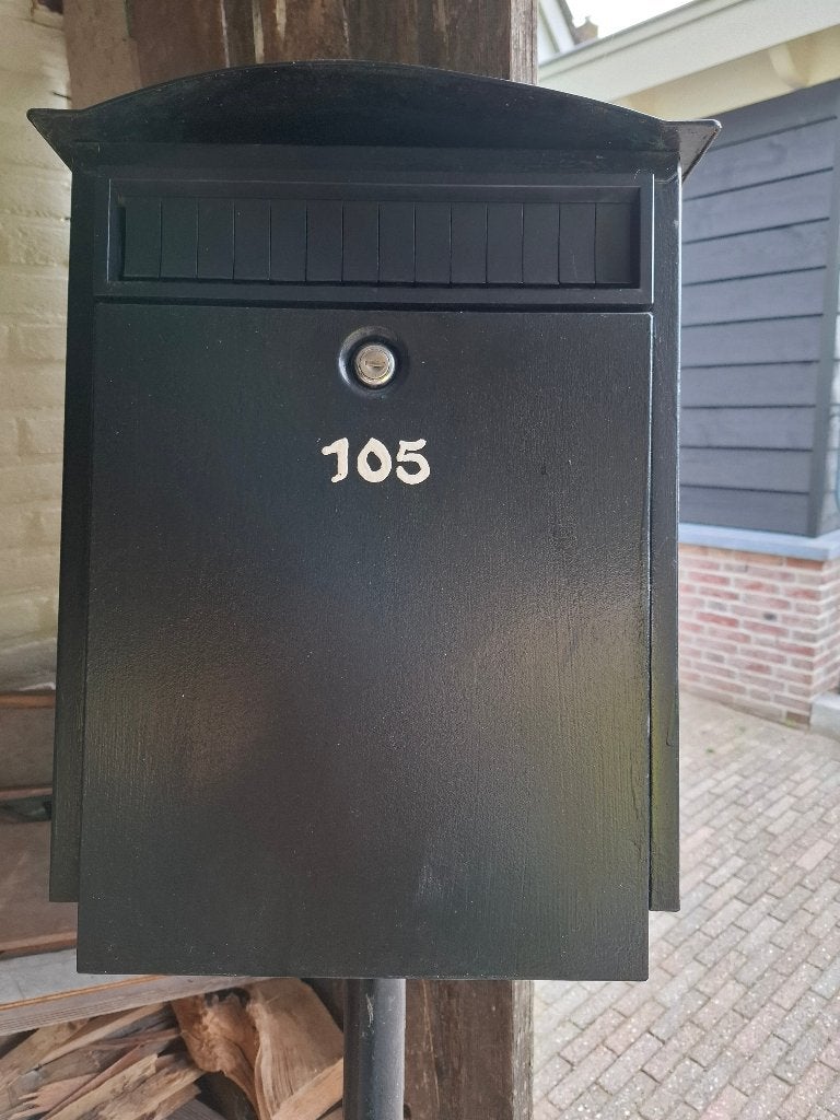 Brievenbus, Ophalen, Gebruikt, Aluminium, Staande brievenbus