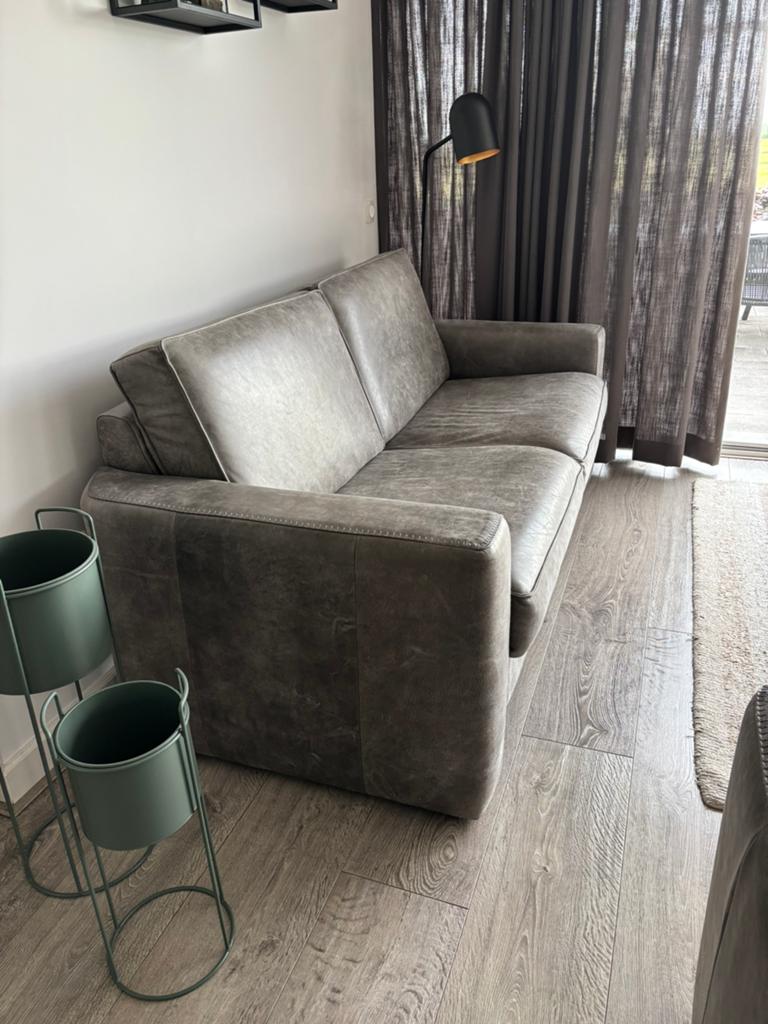 2,5 zitsbank Leeds Leder, Huis en Inrichting, Banken | Bankstellen, Gebruikt, 150 tot 200 cm, Tweepersoons, Ophalen of Verzenden
