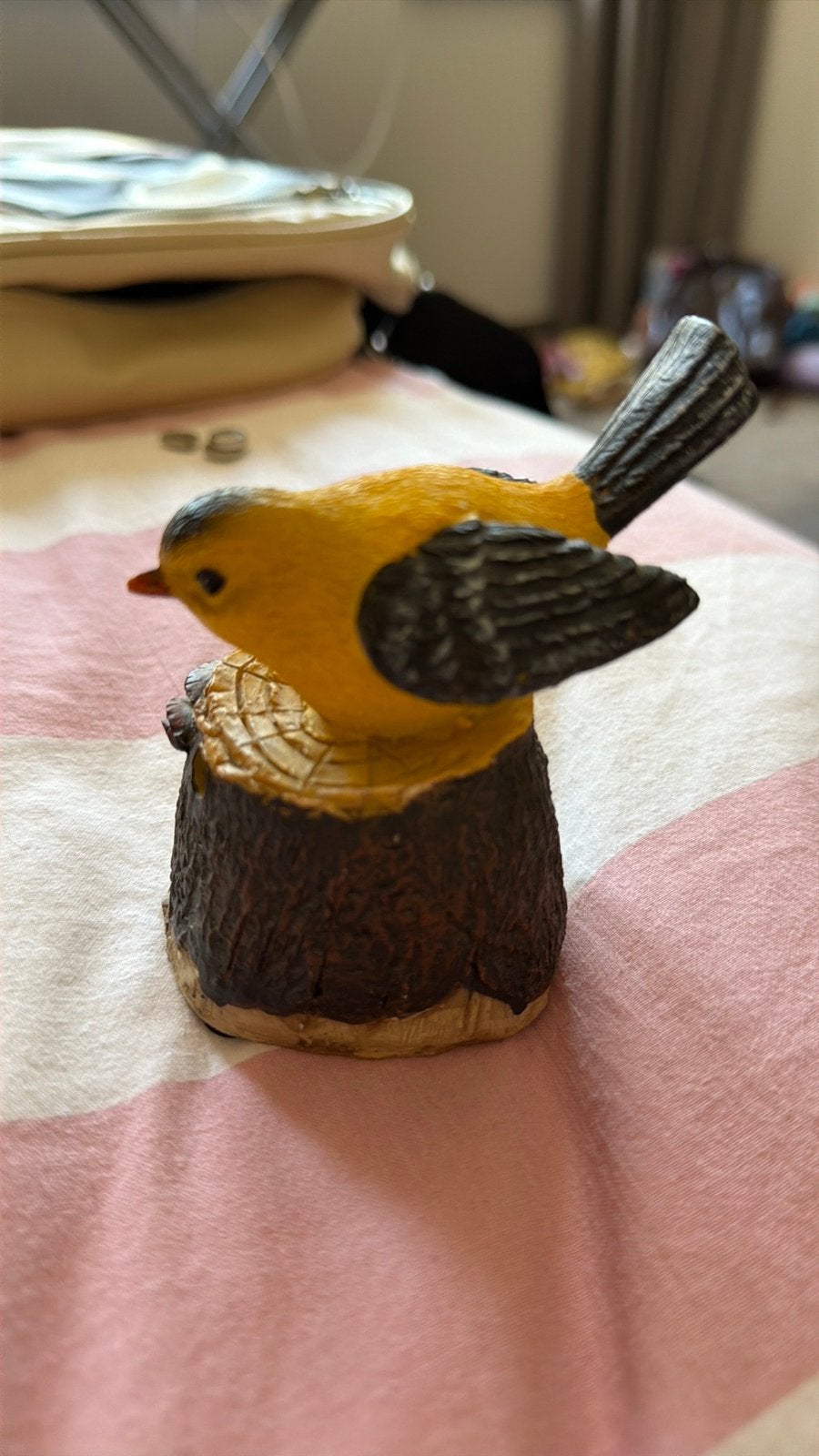 Zingende vogel met bewegingssensor, Ophalen of Verzenden, Zo goed als nieuw, Geel