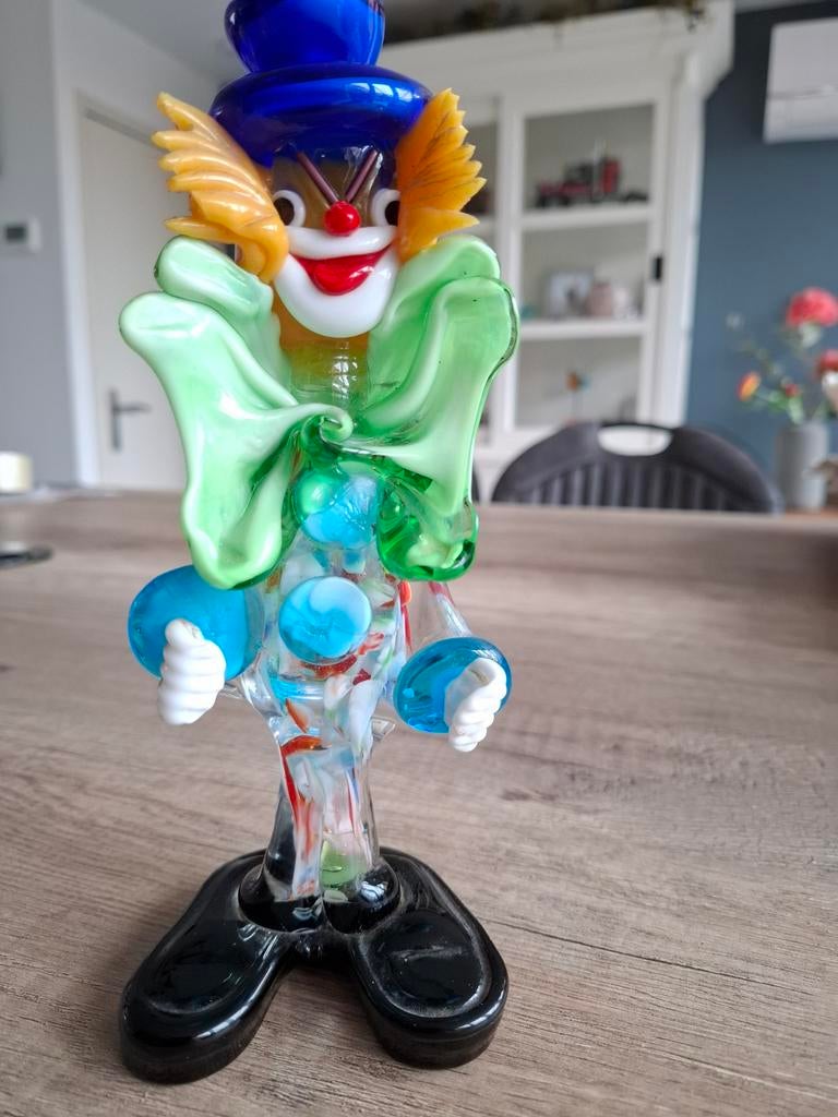 Glazen clown beeldje - Murano stijl, Ophalen of Verzenden