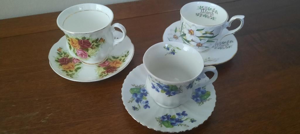 3 Engelse kop & schotels, Antiek en Kunst, Ophalen of Verzenden