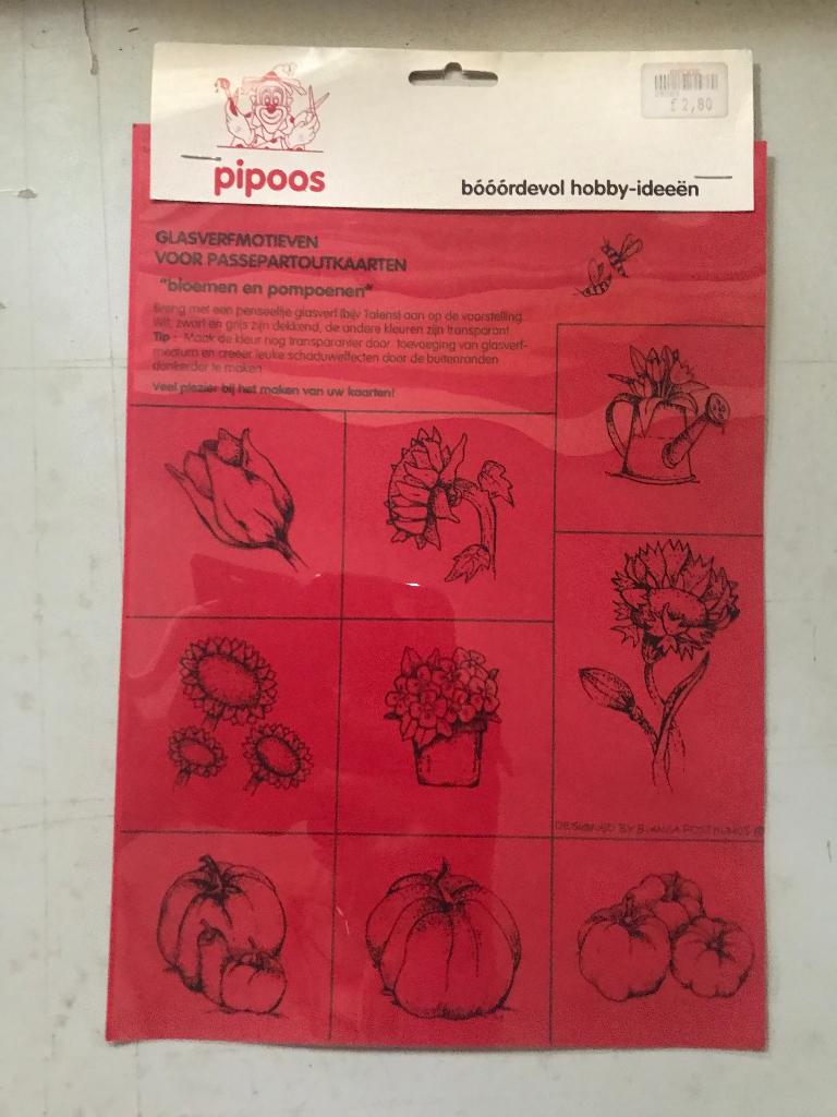Glasverf motieven kaarten maken creatief Pipoos Kerst NIEUW, Ophalen of Verzenden, Nieuw, Kerst, Pons of Mal