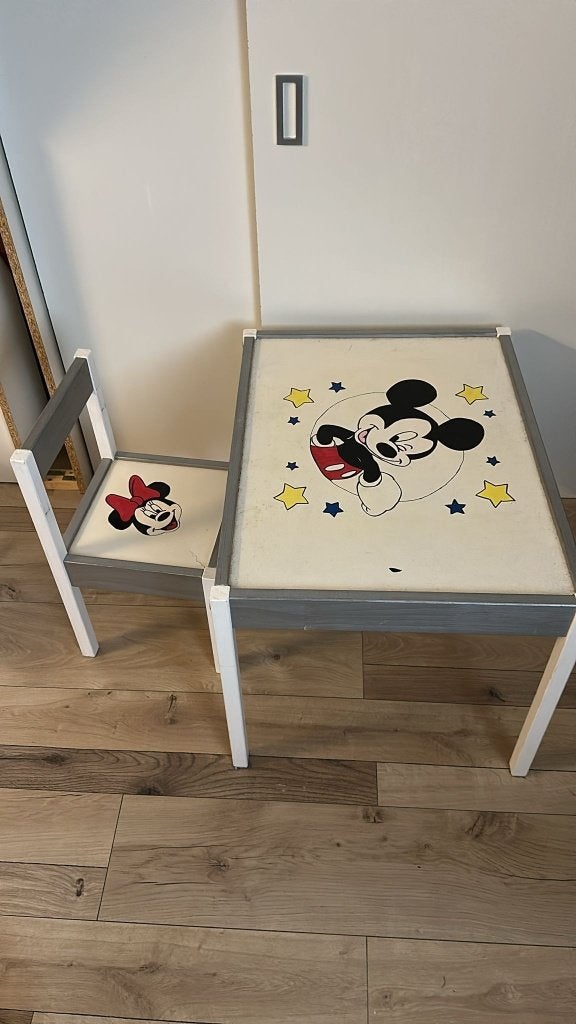 Kindertafeltje met stoel, Mickey Mouse, Kinderen en Baby's, Kinderkamer | Tafels en Stoelen, Ophalen, Gebruikt, Tafel(s) en Stoel(en)