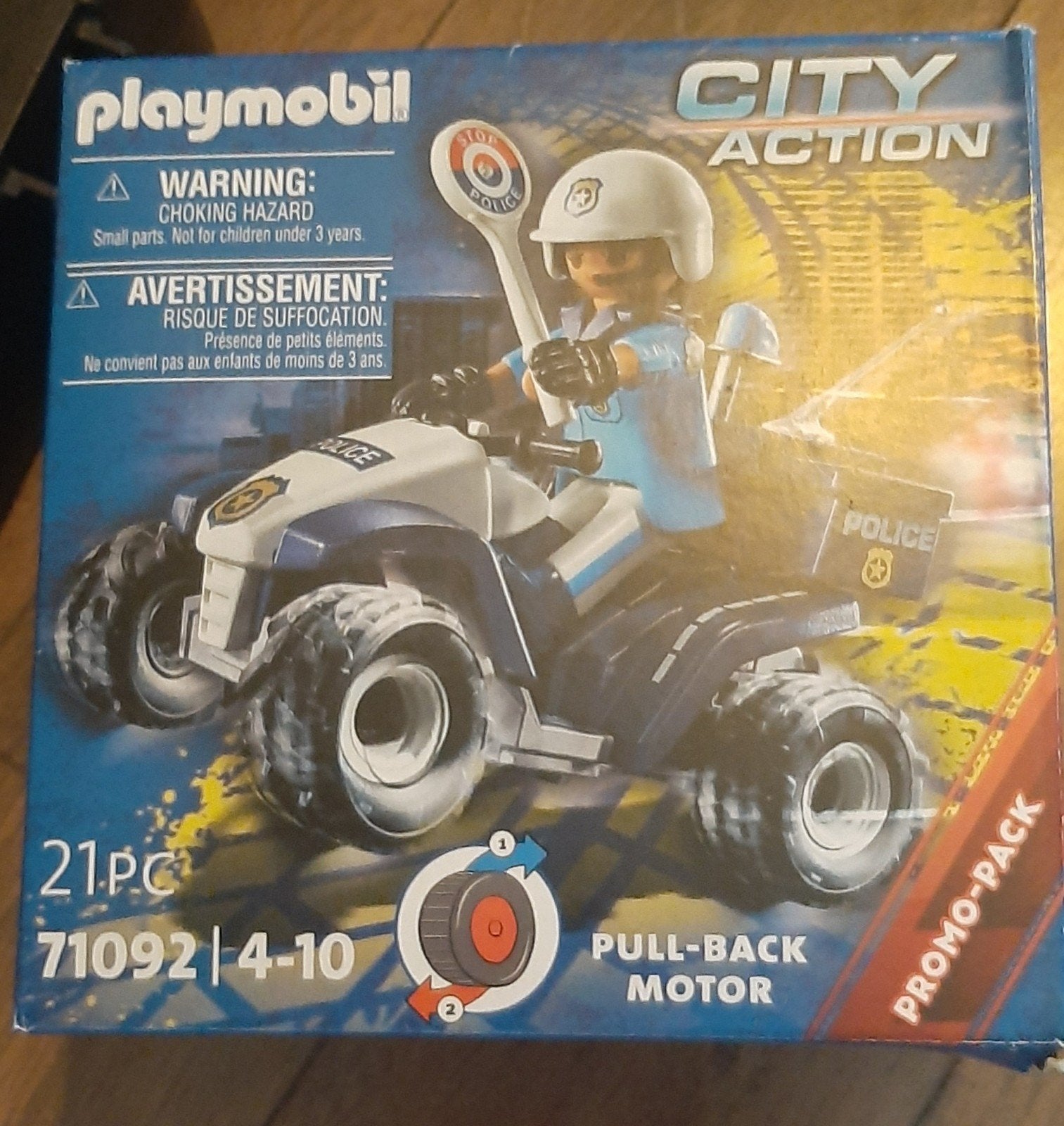 Playmobil City Action Politie Quad met Pull-Back Motor, Ophalen, Complete set, Voertuig, Zo goed als nieuw