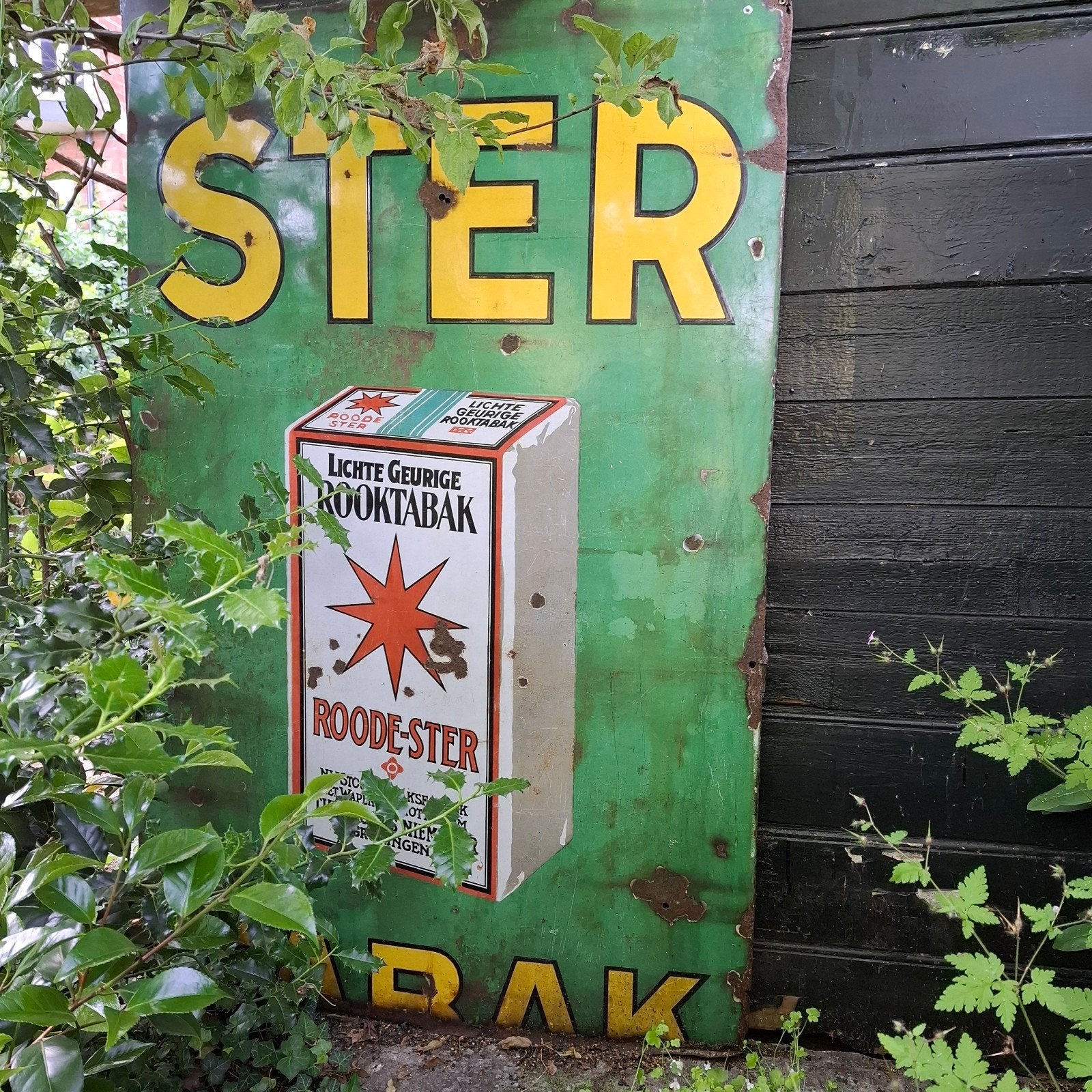 Vintage Roode Ster Emaille Reclamebord - Tabak, Ophalen of Verzenden