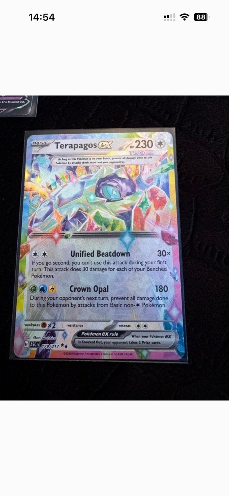 Pokémon Terapagos ex 179/217 (Foil) - Nieuwstaat, Ophalen of Verzenden, Nieuw, Losse kaart, Foil