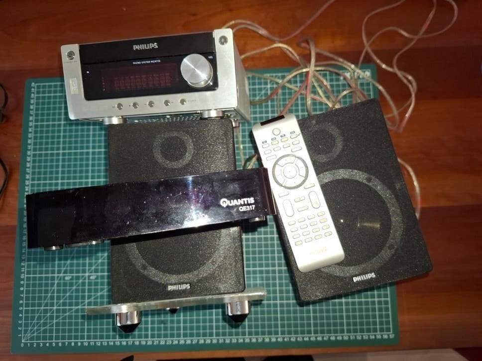 Philips Microset met speakers en afstandsbediening, Audio, Tv en Foto, Philips, Gebruikt, Ophalen of Verzenden, Microset