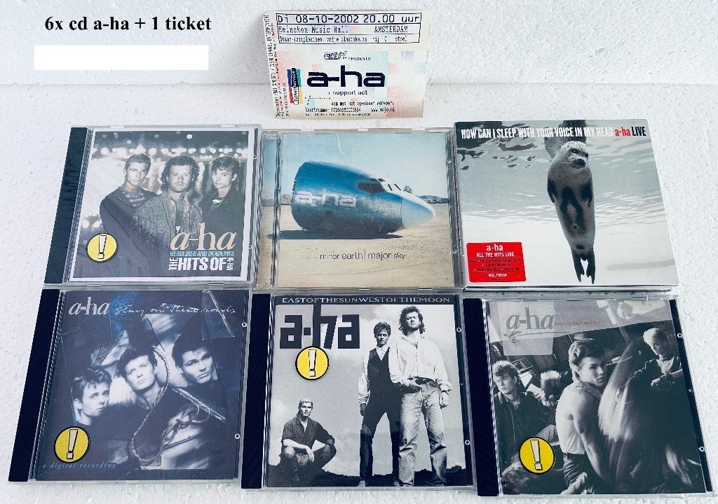 a-ha CD Pakket (6 stuks) + Origineel Concertticket HMH 2002, Ophalen, Zo goed als nieuw, Cd of Plaat