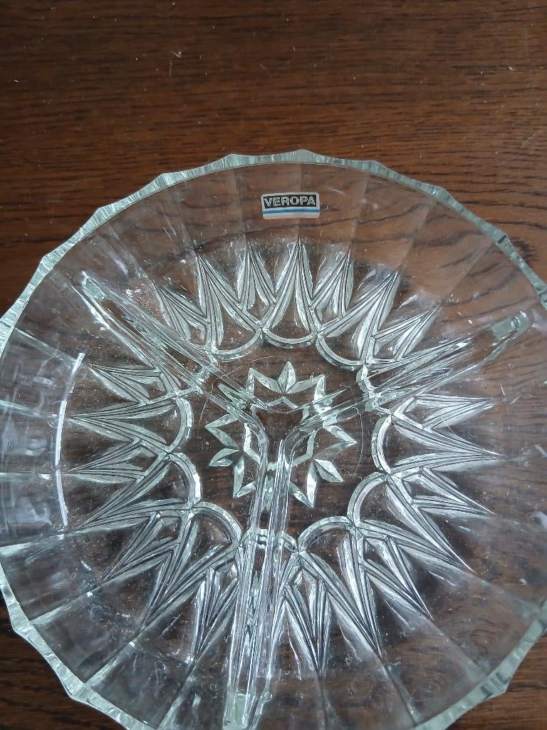 Serveerschaal 3 vakjen glas, Ophalen of Verzenden