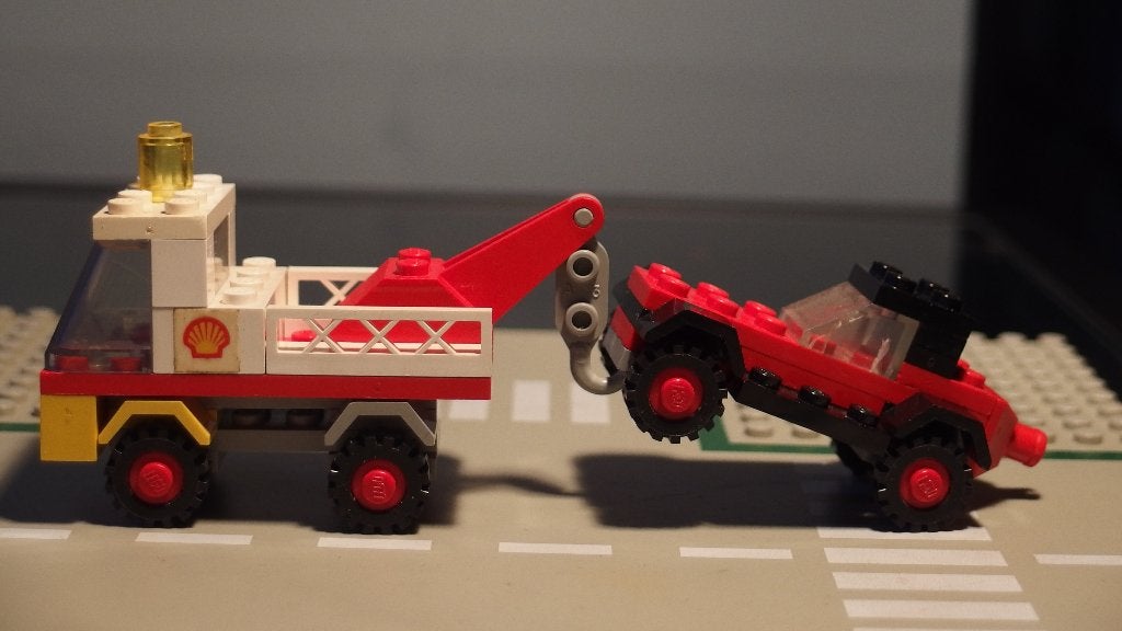 LEGO 642 Towtruck & Car Takelwagen met auto, Gebruikt, Overige thema's, Lego, Ophalen of Verzenden