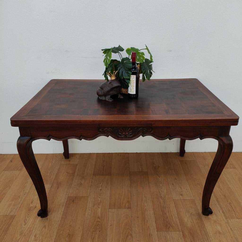 Vintage landelijke eettafel eetkamertafel verlengbaar 210, Valkenswaard, Gebruikt, Info@flashbackfurniture.nl, Eikenhout