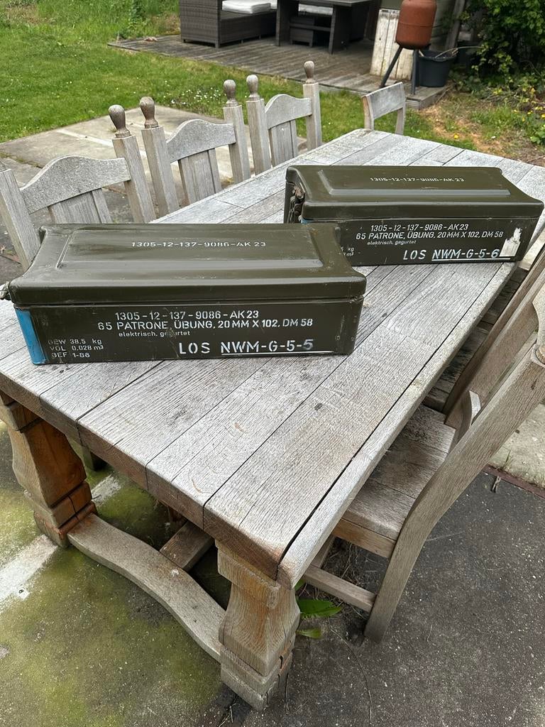 Metalen munitiekist 62x25x17 cm - Leger groen, Ophalen of Verzenden, Landmacht, Overige gebieden, Kist of Geocache
