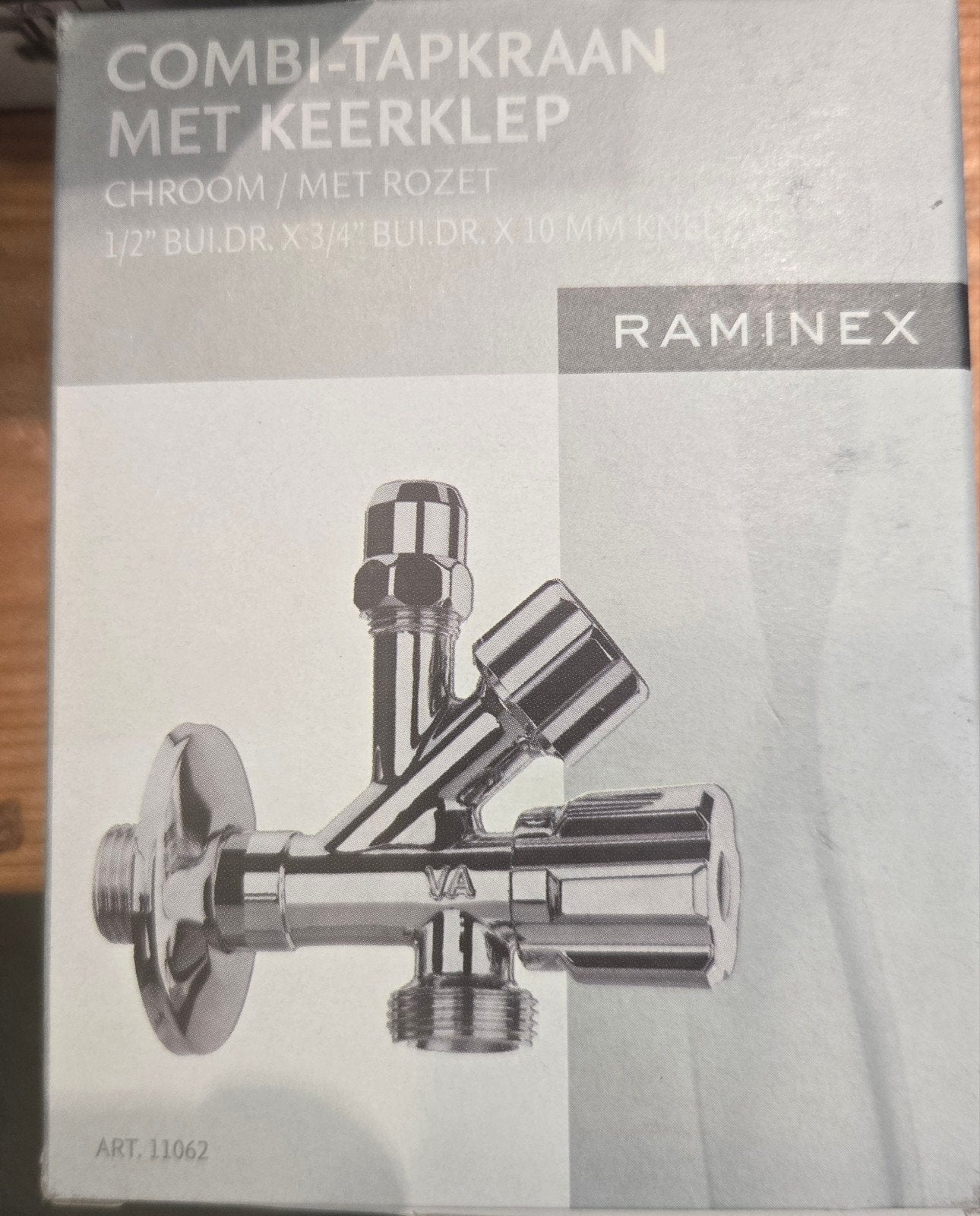 Raminex Combi-tapkraan met Keerklep Chroom, Doe-het-zelf en Verbouw, Ophalen of Verzenden, Nieuw, Chroom, Kraan
