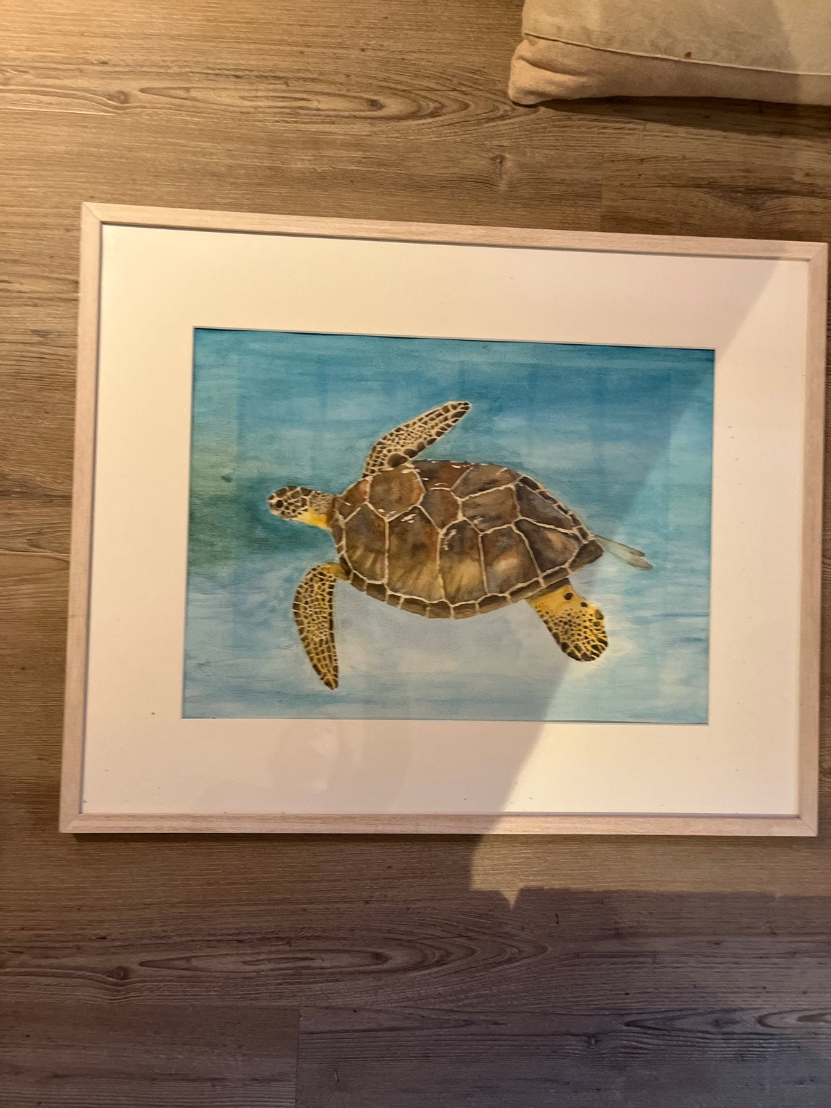 Schilderij van een zeeschildpad, Antiek en Kunst, Ophalen of Verzenden