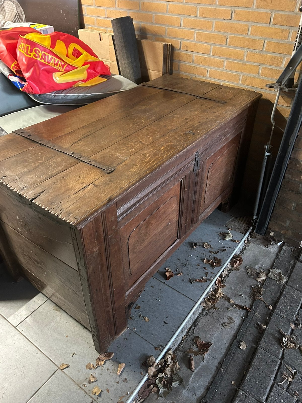 Mooie antieke dekenkist., Huis en Inrichting, Woonaccessoires | Kisten, Ophalen, Zo goed als nieuw, Eikenhout, 50 tot 100 cm