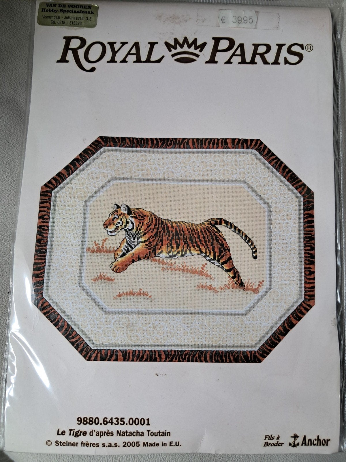 Royal Paris Borduurpakket "Le Tigre" - Natacha Toutain, Ophalen of Verzenden, Nieuw, Handborduren, Borduurpakket