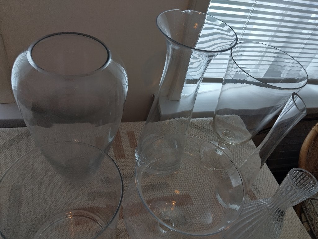 Bloem Vazen, Ophalen, Zo goed als nieuw, Transparant, Glas