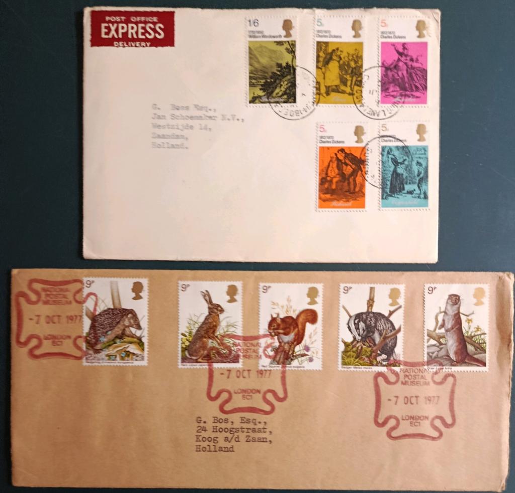 Engeland. Twee mooie covers, Postzegels en Munten, Ophalen of Verzenden, Gestempeld