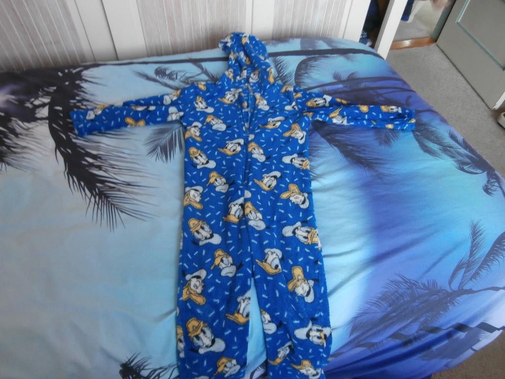 Pyjama onesie Disney Donald Duck blauw mt 110 116, Disney, Nacht- of Onderkleding, Jongen of Meisje, Ophalen of Verzenden
