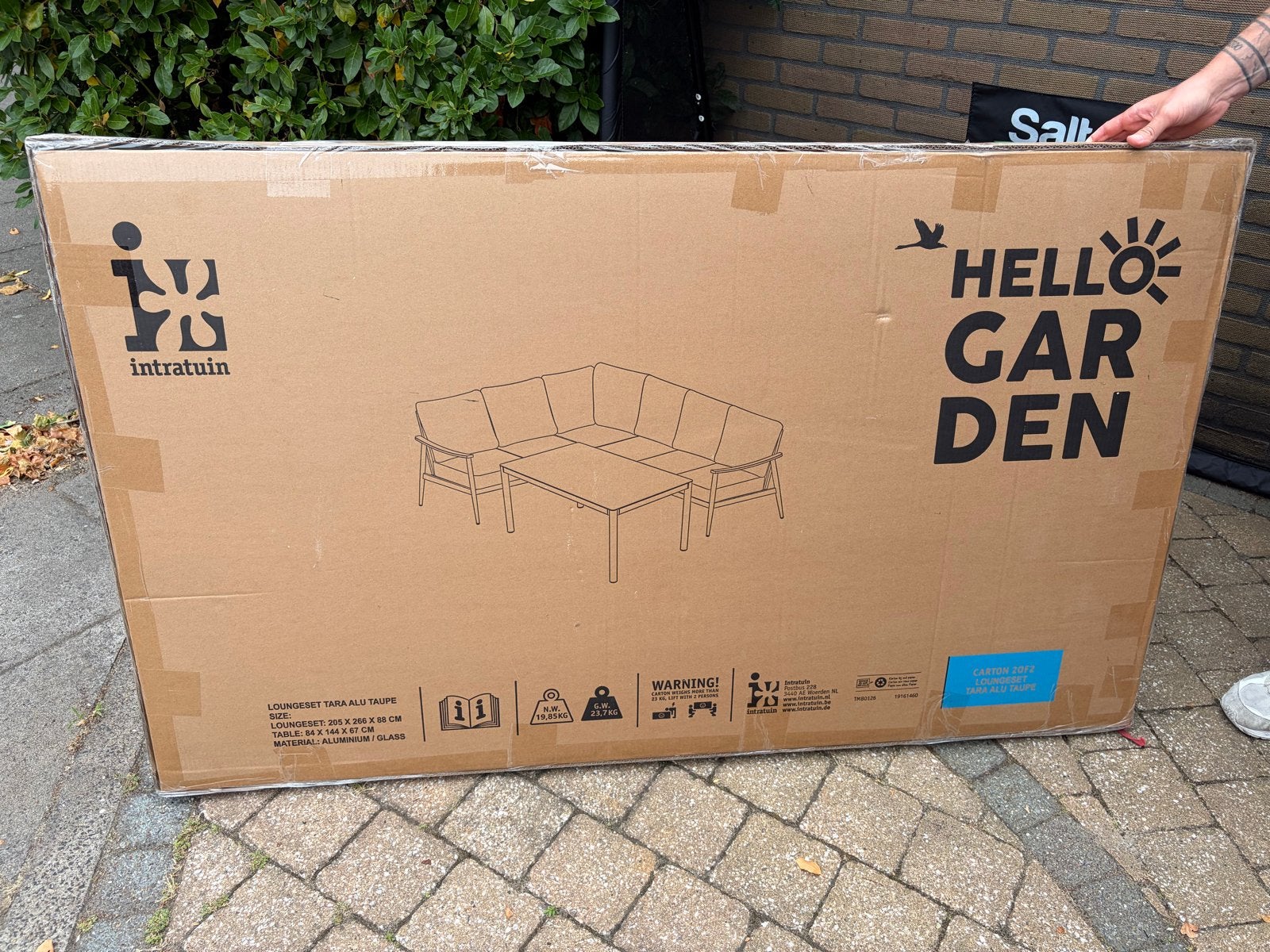 Nieuwe Intratuin Hello Garden tafel (in doos), Tuin en Terras, Ophalen, 5 zitplaatsen, Eettafel, Tuinset