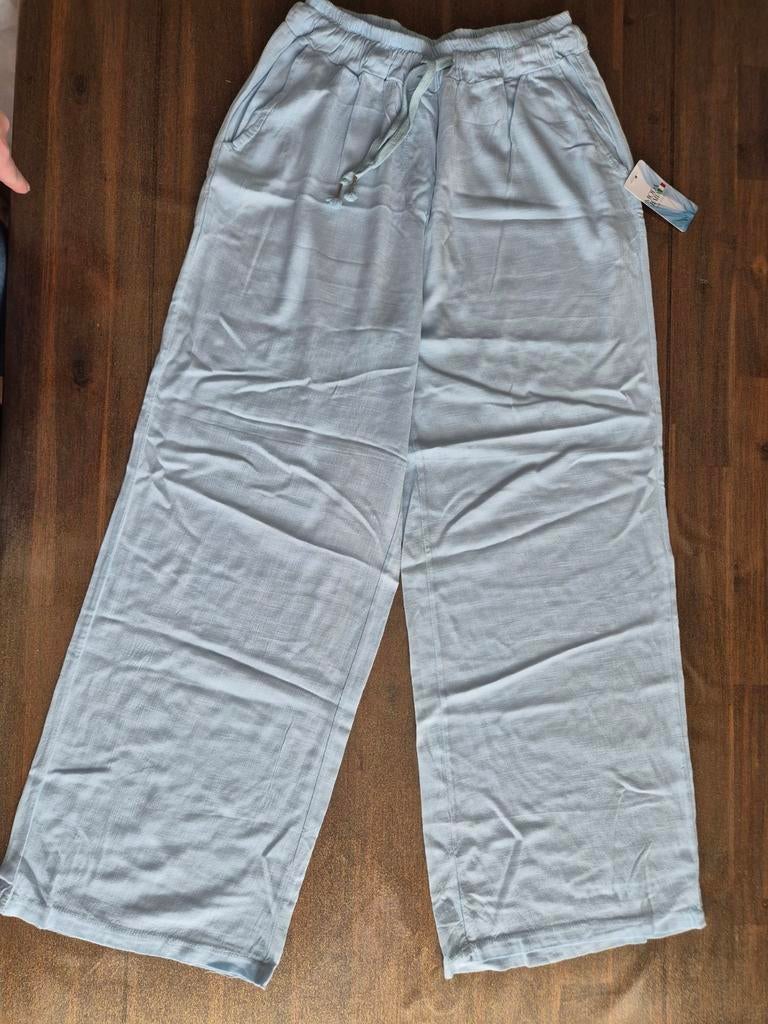 Lichtblauwe broek van Moda Italia, Kleding | Dames, Ophalen of Verzenden, Nieuw, Blauw, Lang