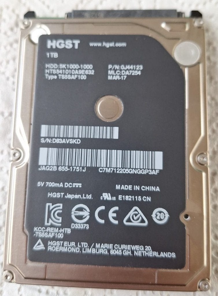 HDD, 2,5" HGST, thin, Laptop/Desktop 1 Tb SATA, Computers en Software, Harde schijven, Intern, Ophalen of Verzenden, HGST, Laptop