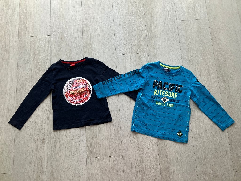 2-Delig Jongens Shirts Longsleeves Lange Mouw Cars Mt. 116, Kinderen en Baby's, Kinderkleding | Maat 116, Disney, Nieuw, Ophalen of Verzenden