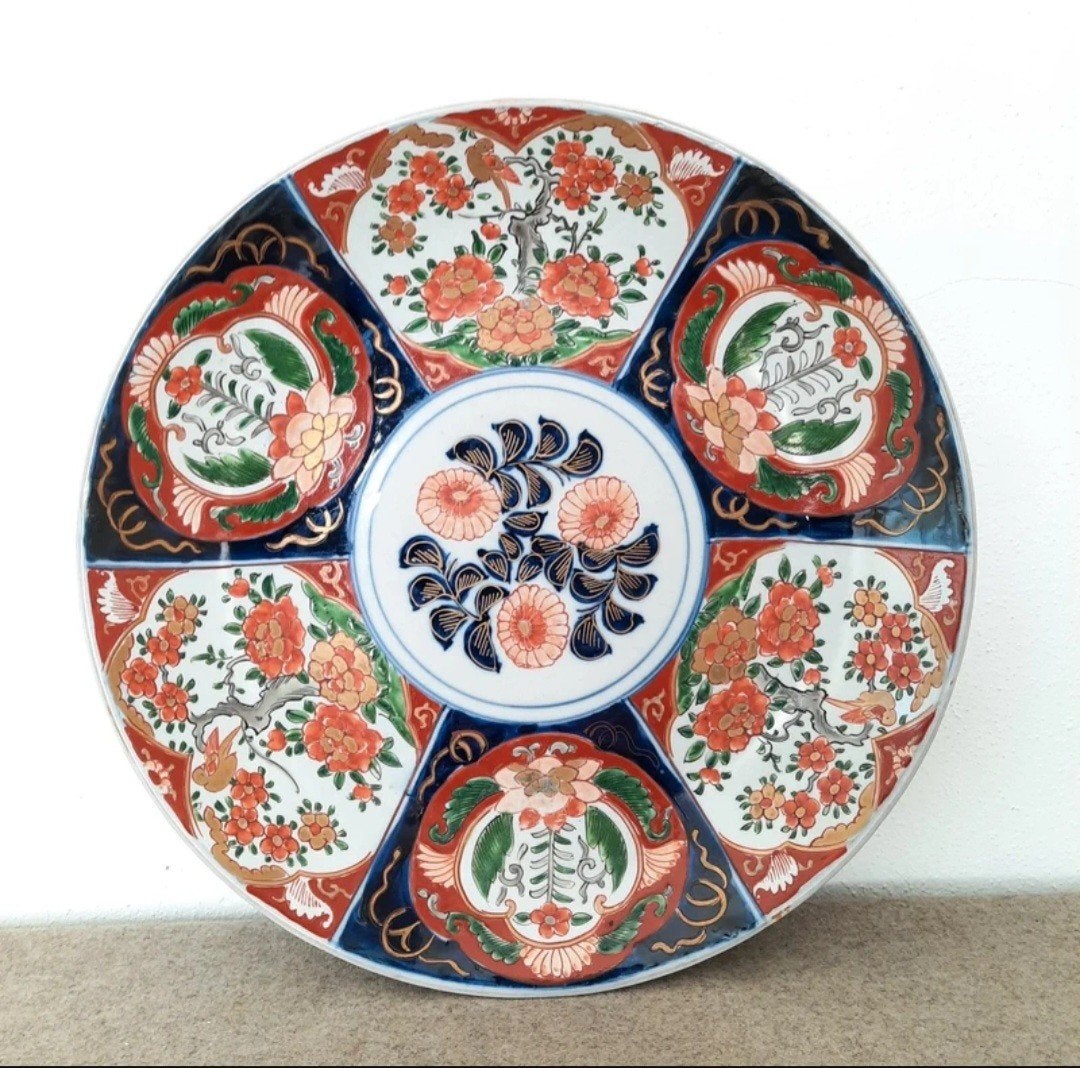 antiek Japans porseleinen wandbord Ø 34 cm, Antiek en Kunst, Antiek | Porselein, Ophalen