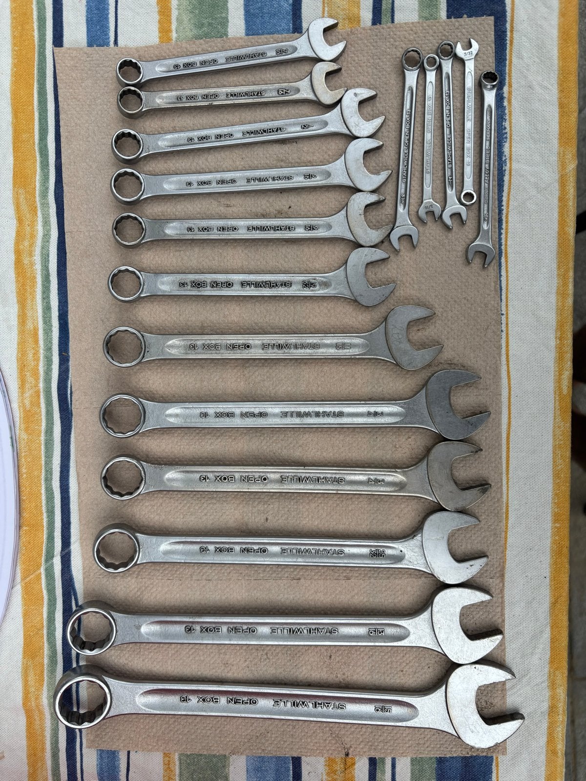 Stahlwille ring-steeksleutels set, diverse maten, Ophalen of Verzenden, Gebruikt, Sleutel/ratel, Overige merken