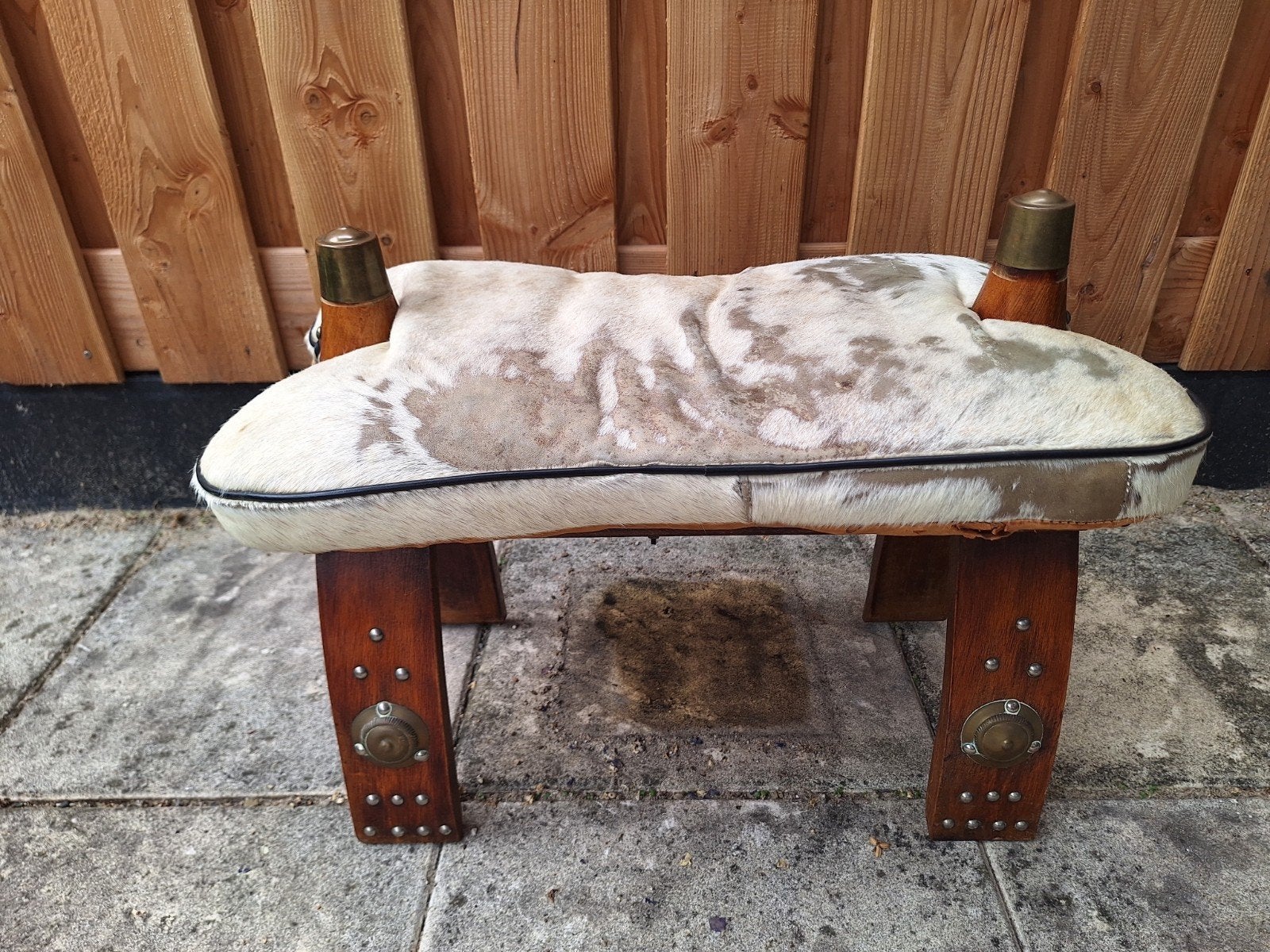 Voetenbankje leren kussen, Ophalen, Minder dan 50 cm, 50 tot 75 cm, Leer