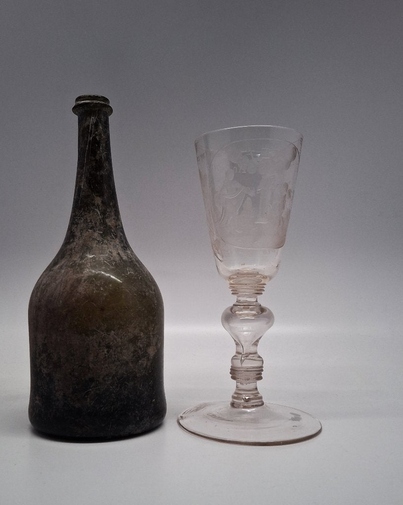c1720 Erotisch Mythologisch Wijnglas, Ophalen of Verzenden