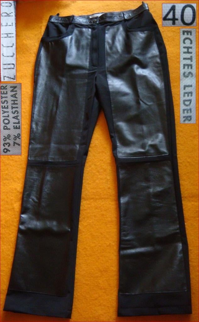 ZUCCHERO echt leren broek maat ca. 36 (IT 40) nieuw, Kleding | Dames, ZUCCHERO, Zwart, Nieuw, Ophalen of Verzenden