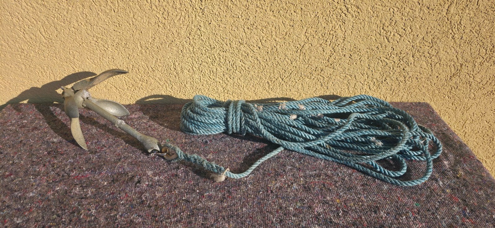 Anker met 20m lijn - 3.2kg, Watersport en Boten, Ophalen of Verzenden, Gebruikt, Ankeren en Afmeren, Zeilboot of Motorboot