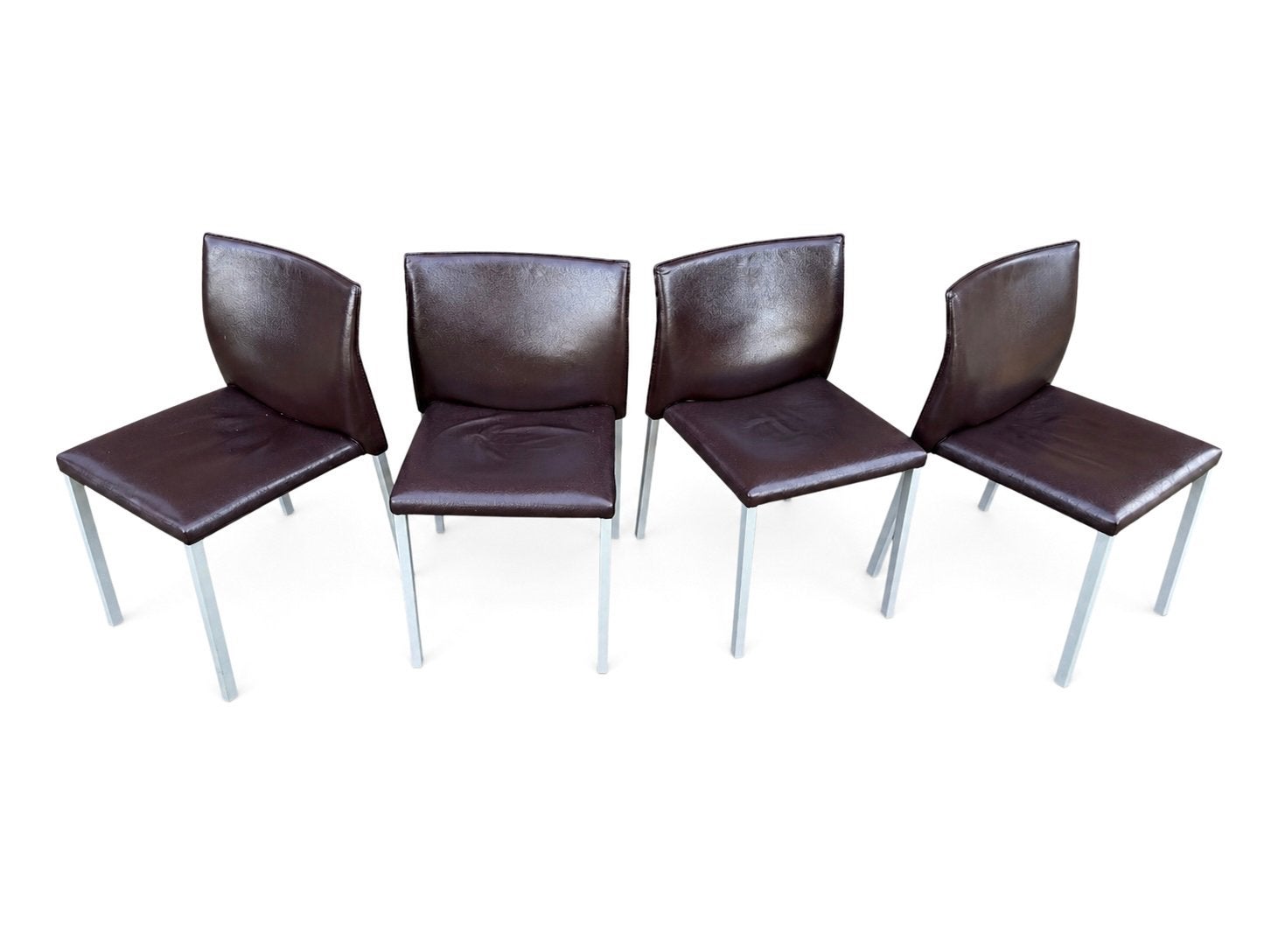 Set van 4 Leolux Myto eetkamerstoelen, Ophalen, Gebruikt, Bruin, Leolux