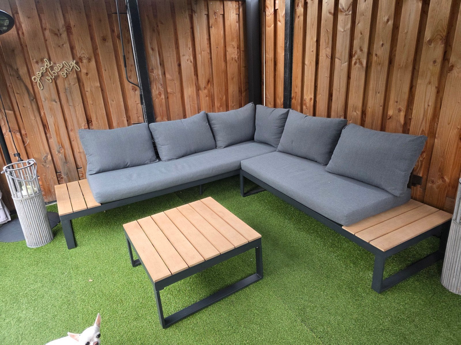 Central Park loungeset Scalea hoekbank (Praxis) - met normal, Tuin en Terras, Tuinsets en Loungesets, Ophalen, 5 zitplaatsen, Aluminium