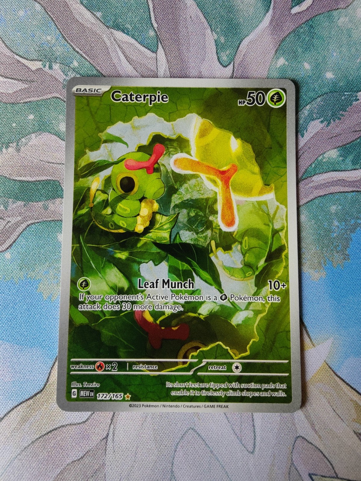 Pokemon 151 caterpie illustration 172/165, Ophalen of Verzenden, Nieuw, Losse kaart, Foil