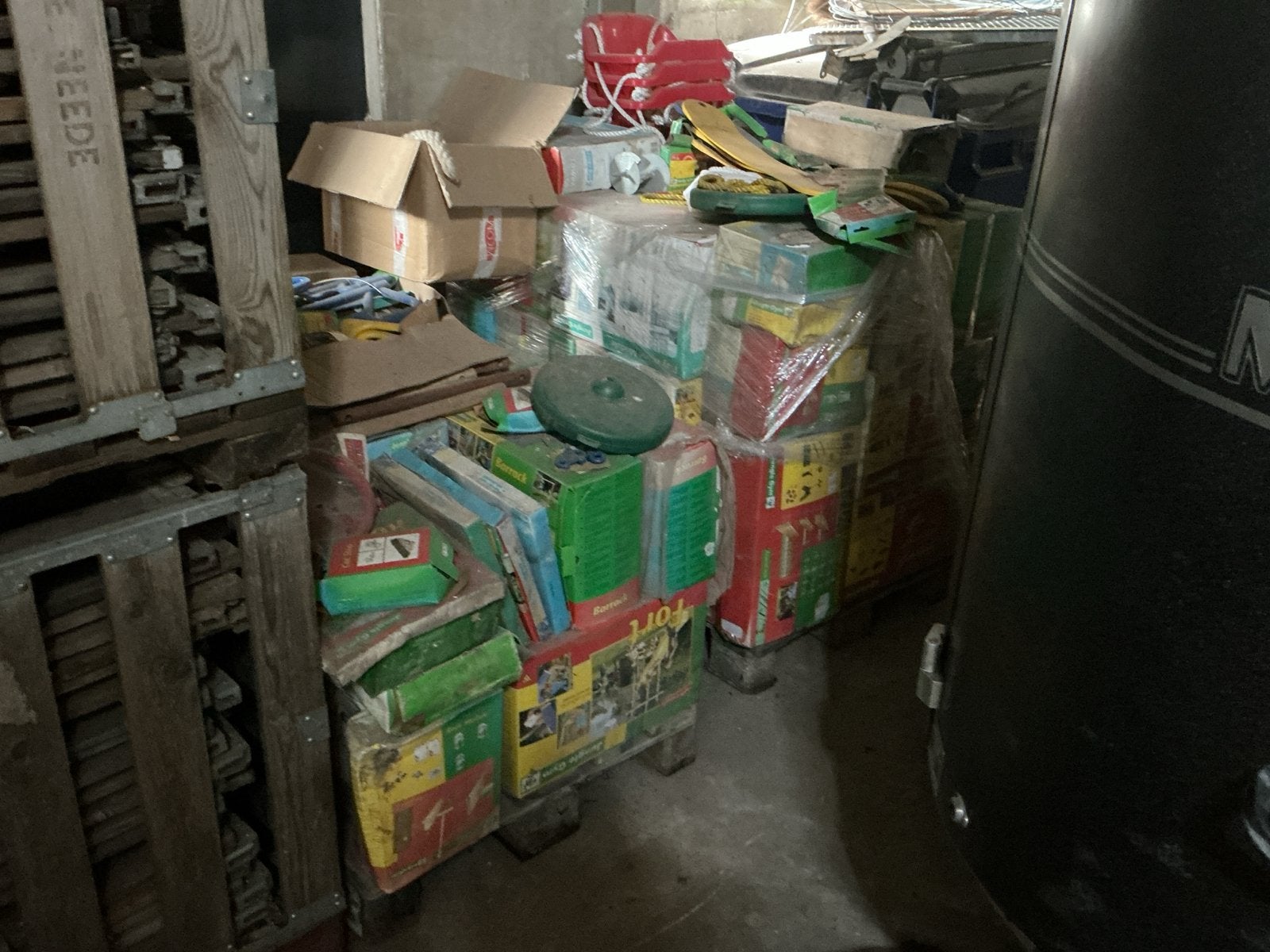 Twee pallets vol speeltoestellen attributen, Ophalen of Verzenden, Gebruikt, Schommel, Aanbouwonderdeel