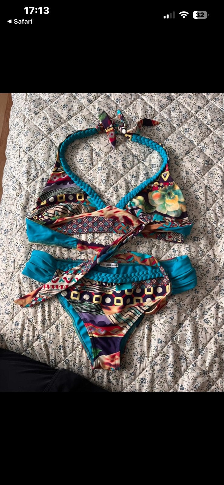 Ani Ani Bikini - Meerkleurig met turquoise details maat 40, Ophalen of Verzenden, Zo goed als nieuw, Meerkleurig, Bikini