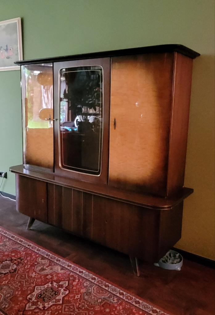 Buffetkast buffet vitrinekast dressoir sideboard vintage, Huis en Inrichting, Kasten | Buffetkasten, Gebruikt, 25 tot 50 cm, Ophalen