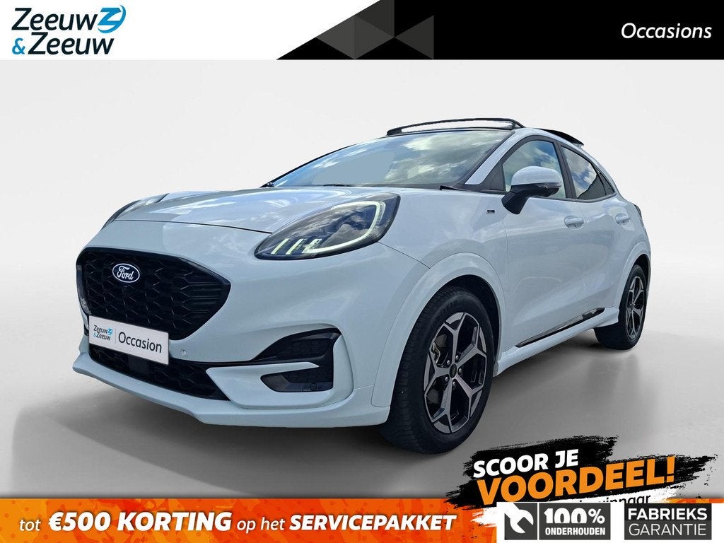 Ford Puma ST-Line | Stoel- stuur en voorruitverwarming | Kan, 12 maanden, 125 pk, Euro 6, Leder en Stof