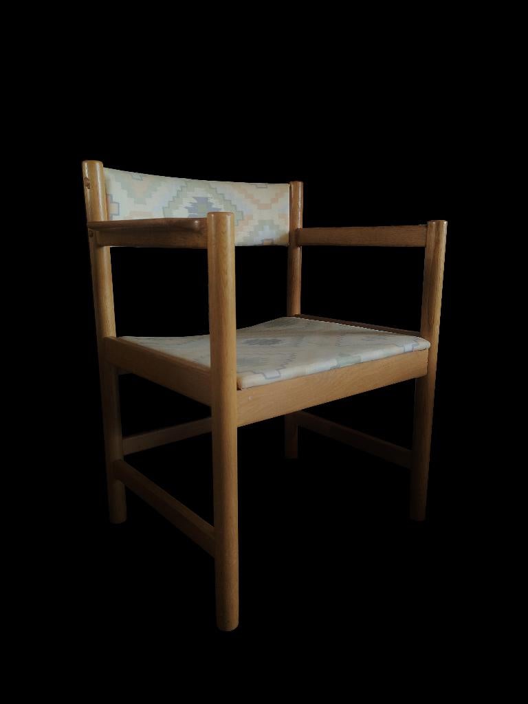 Gave vintage eiken Borge Mogensen design armchair stoel, Huis en Inrichting, Ophalen, Gebruikt, Overige kleuren, Stof